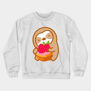 Cute Raspberry Tart Sloth Crewneck Sweatshirt